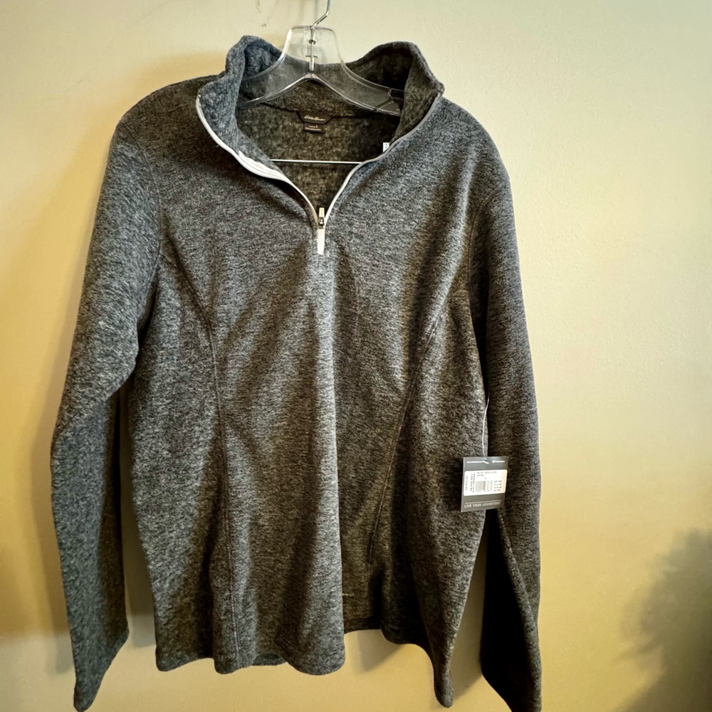Eddie Bauer Men's Charcoal Zip-Up Sweater